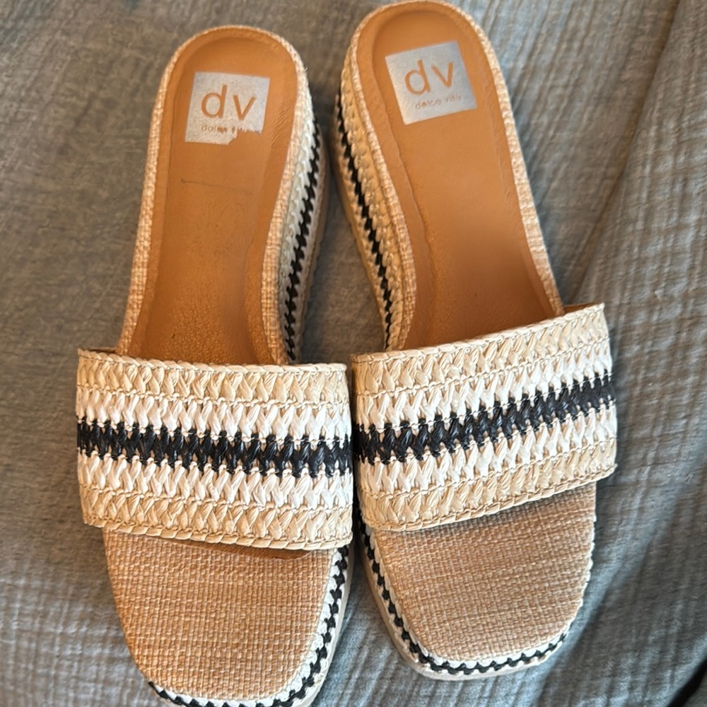 DV by Dolce Vita Tan and Black Espadrille Sandals